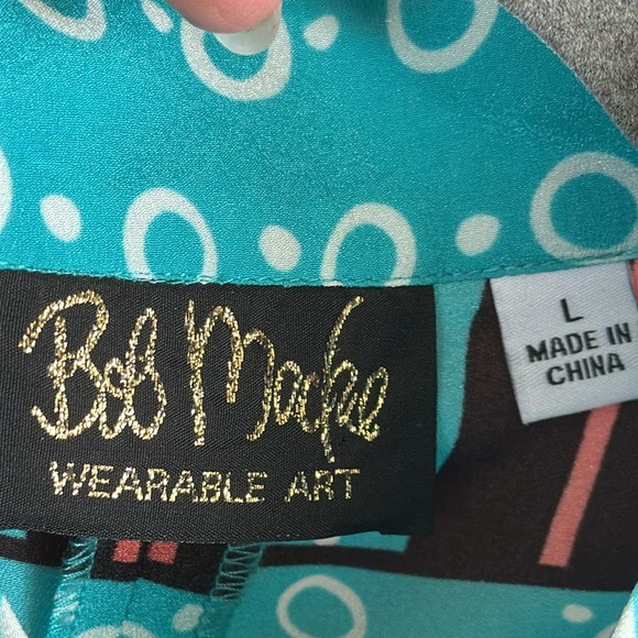 Bob Mackie Sz L Button Front Blouse - Picture 8 of 9